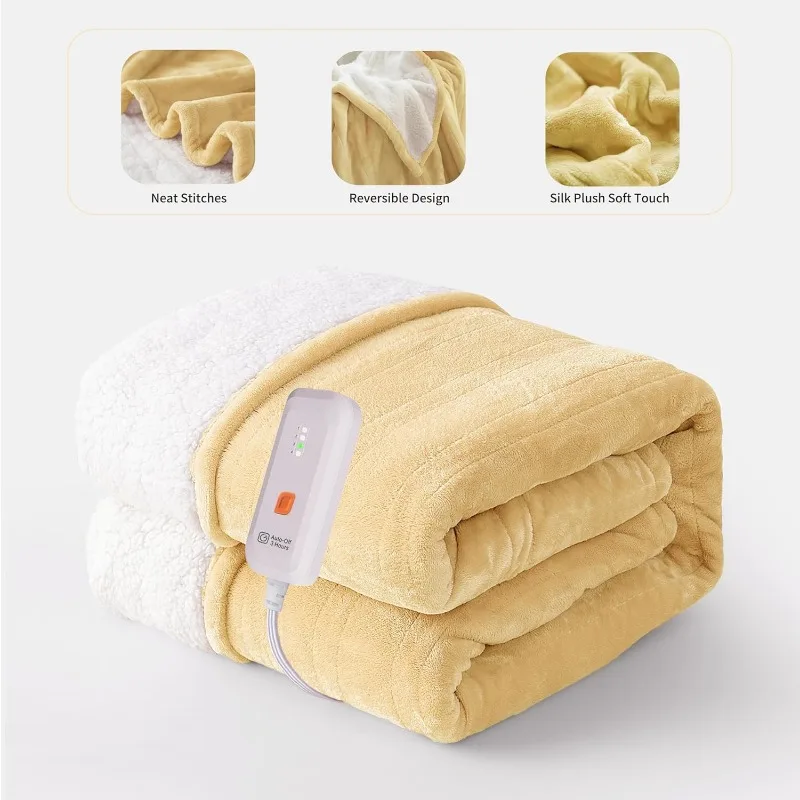 Soft Plush Full-Size Electric Blanket with Adjustable Heat Settings