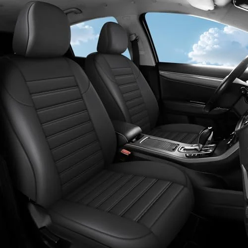 Quilted Faux Leather Car Seat Covers Full Set - Image 3