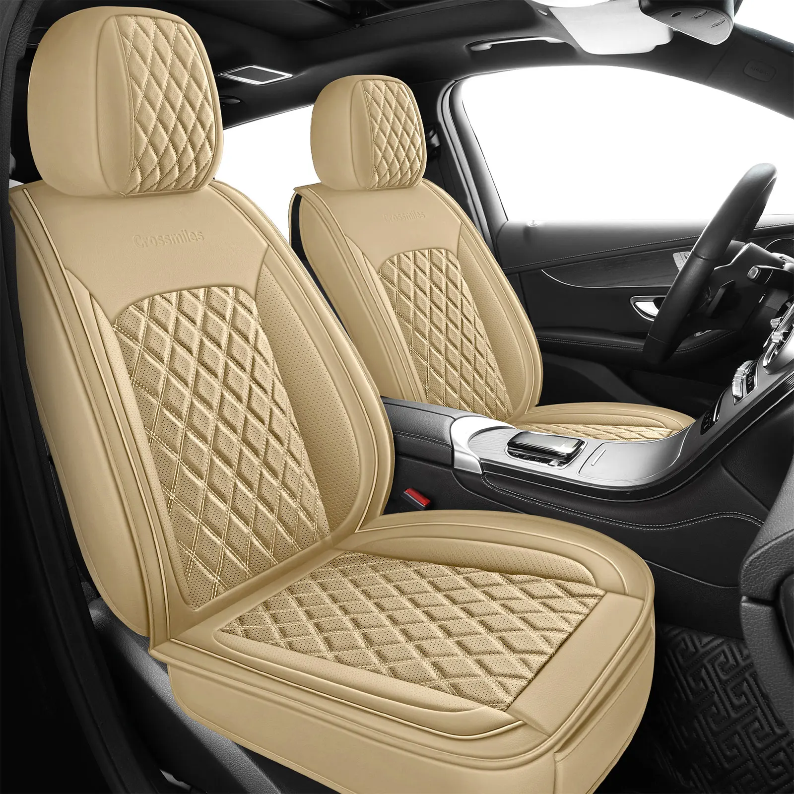 Premium Waterproof Leather Car Seat Covers Full Set - Image 4
