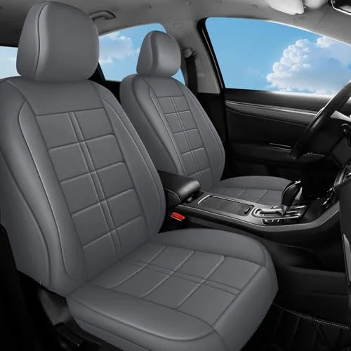 Quilted Faux Leather Car Seat Covers Full Set - Image 2