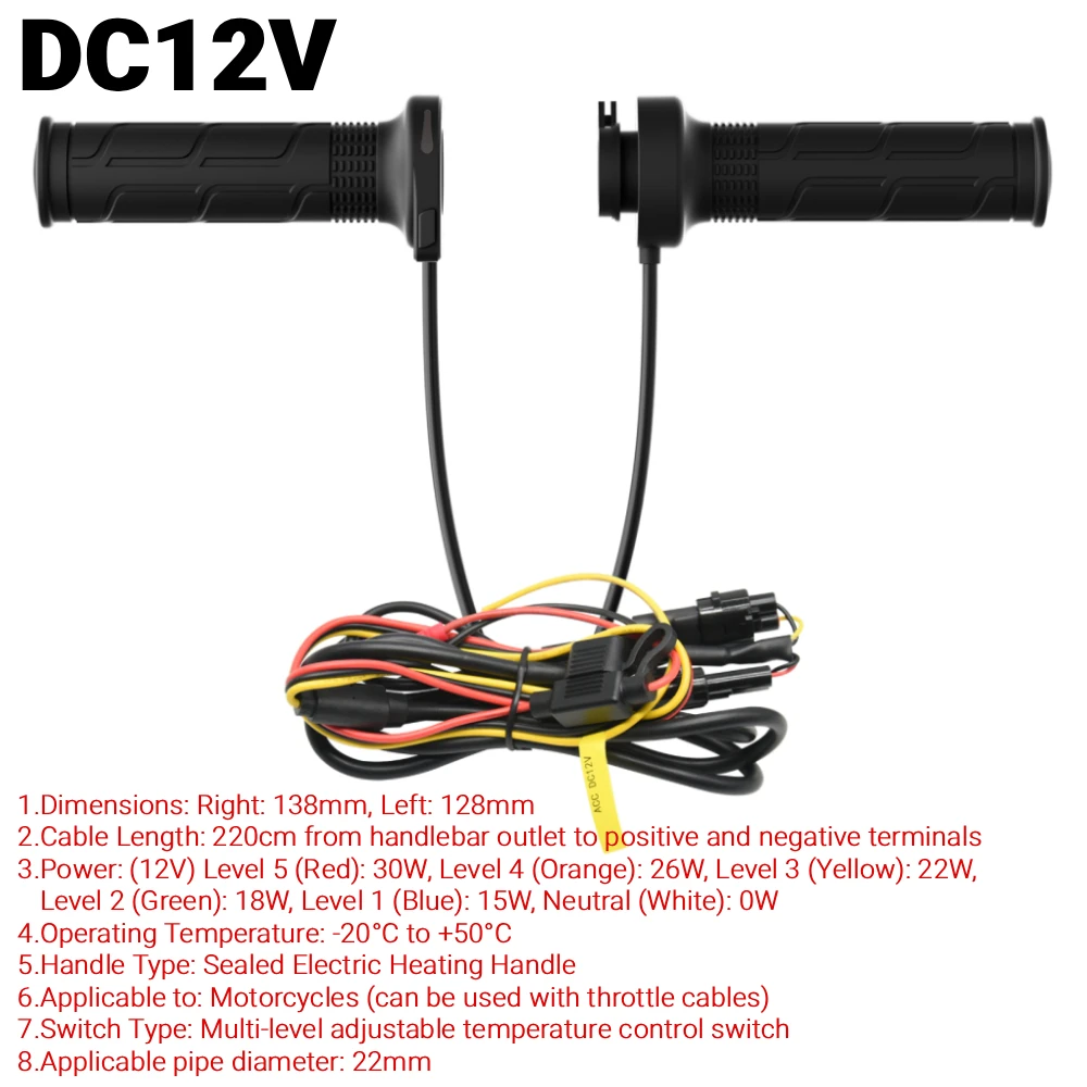 Universal 22mm Motorcycle Heated Grips - Image 7