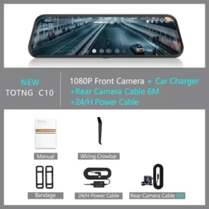10-inch Touch Screen Mirror Dash Cam