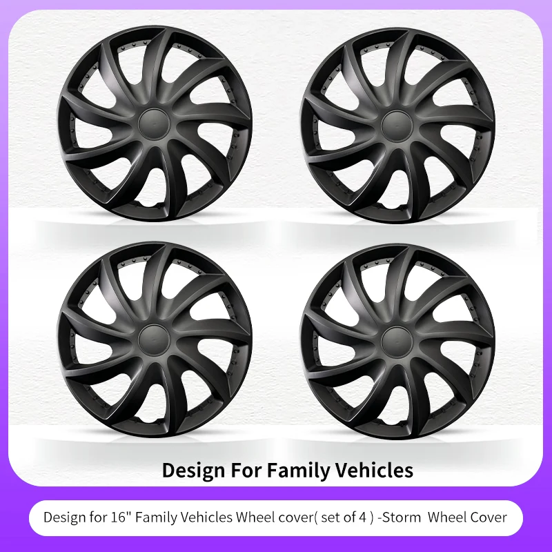 4PCS 16-Inch Universal Hubcaps for Steel Wheels - Image 3