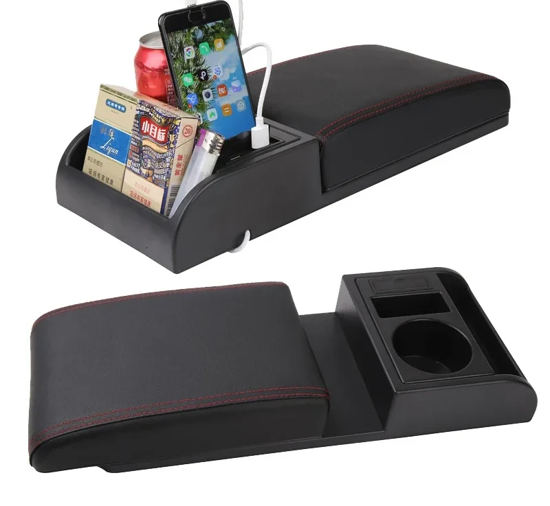 Universal Car Armrest Box Pad with Dual USB Ports