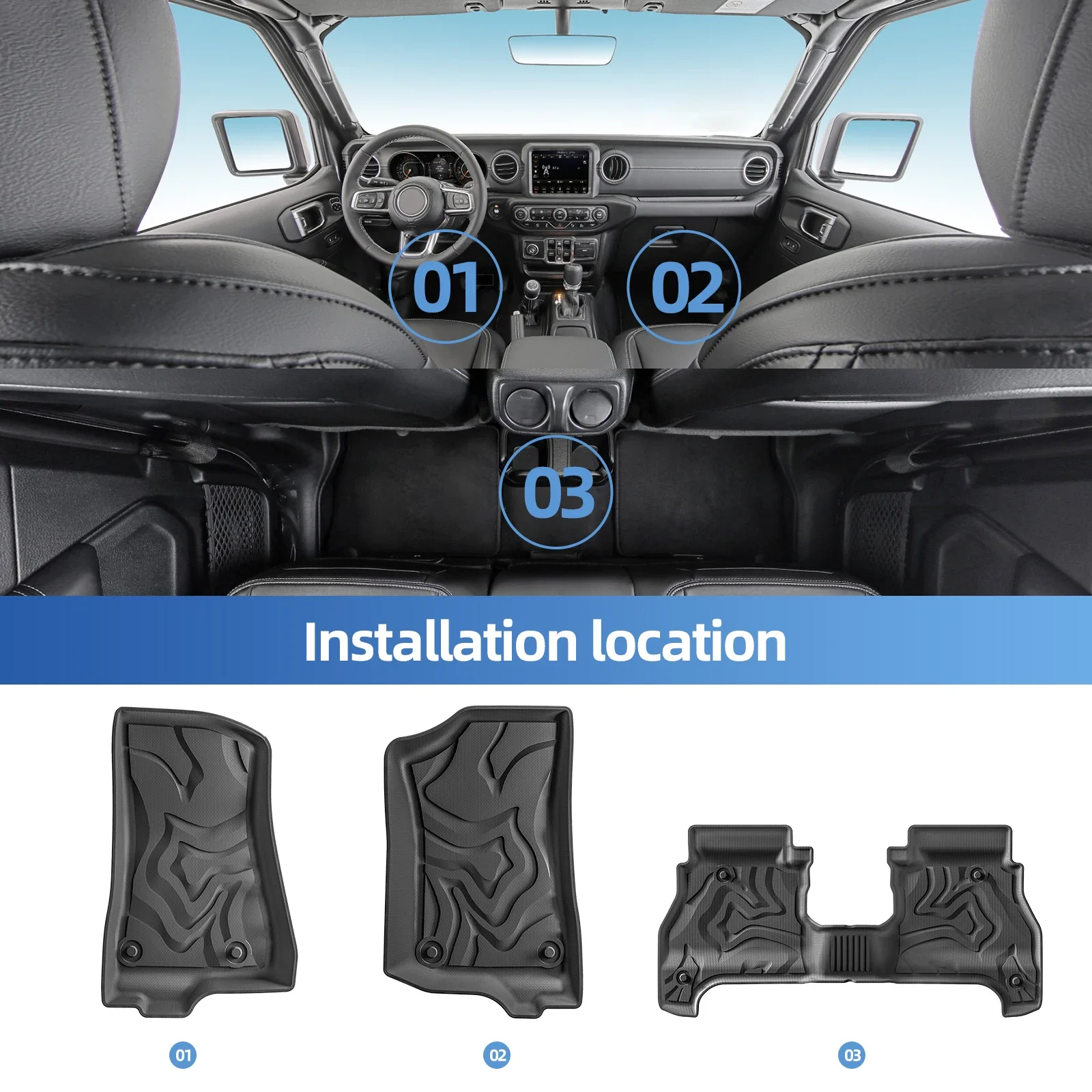 Premium TPE Truck Bed Mat & 3D Floor Liner for Jeep Gladiator JT Pickup - Image 2