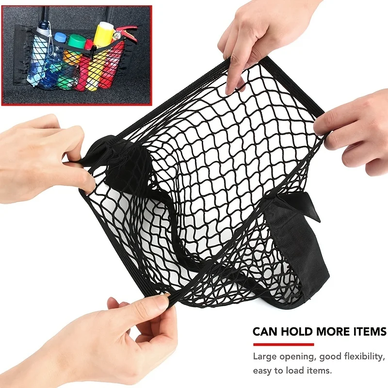 Universal Car Trunk Storage Net with Fire Extinguisher Holder - Image 2