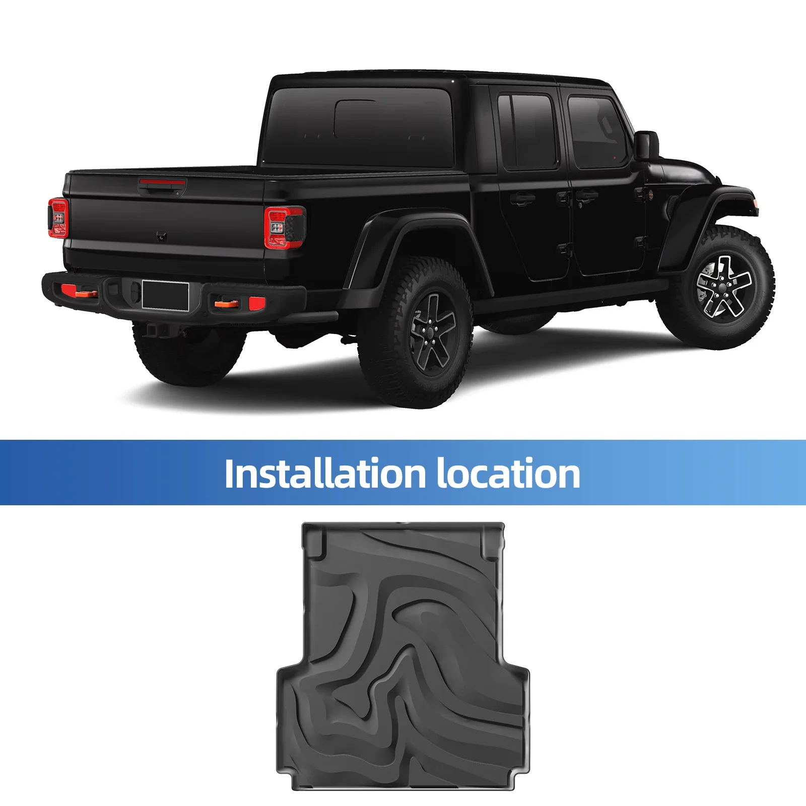 Premium TPE Truck Bed Mat & 3D Floor Liner for Jeep Gladiator JT Pickup - Image 3