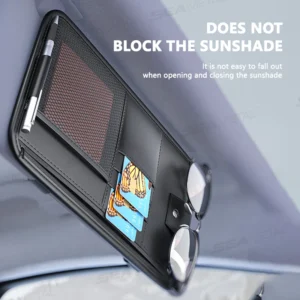 PU Leather Car Sun Visor Organizer Pouch