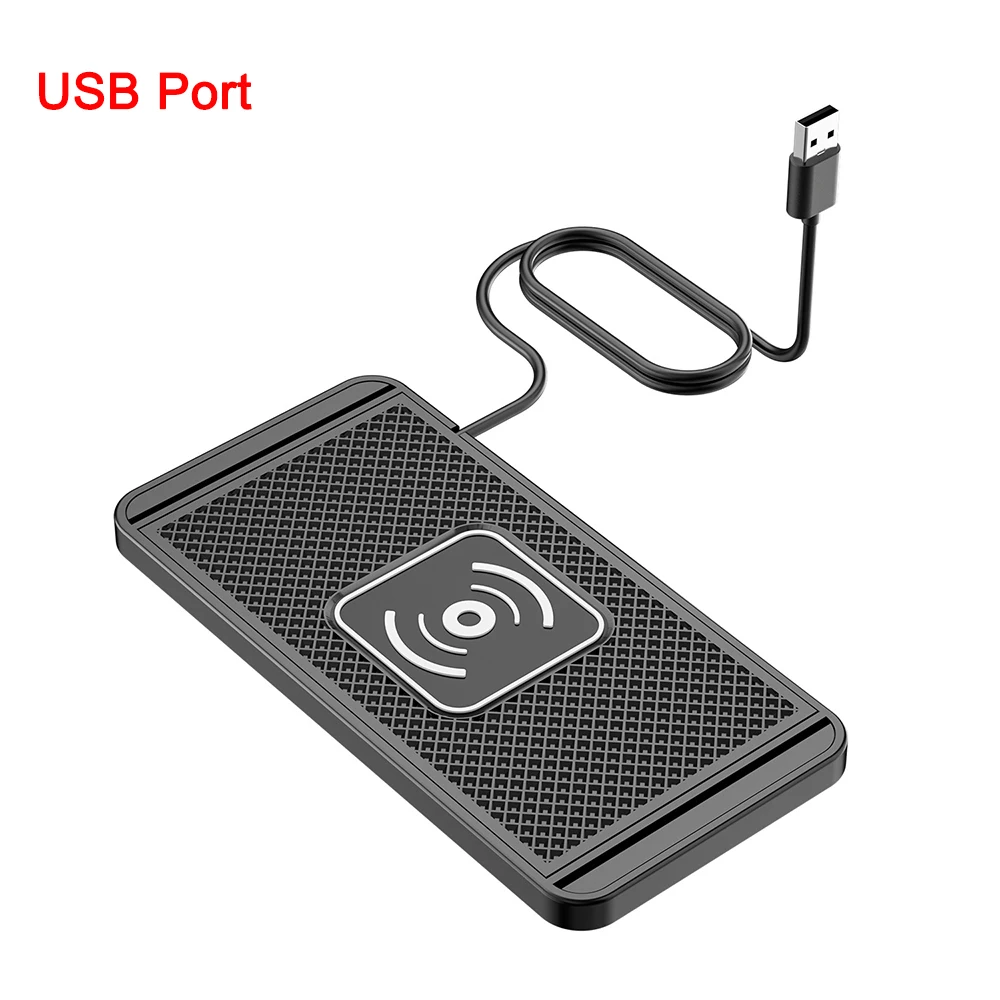 Magnetic wireless charging pad charging a smartphone on a desk for home and office use.