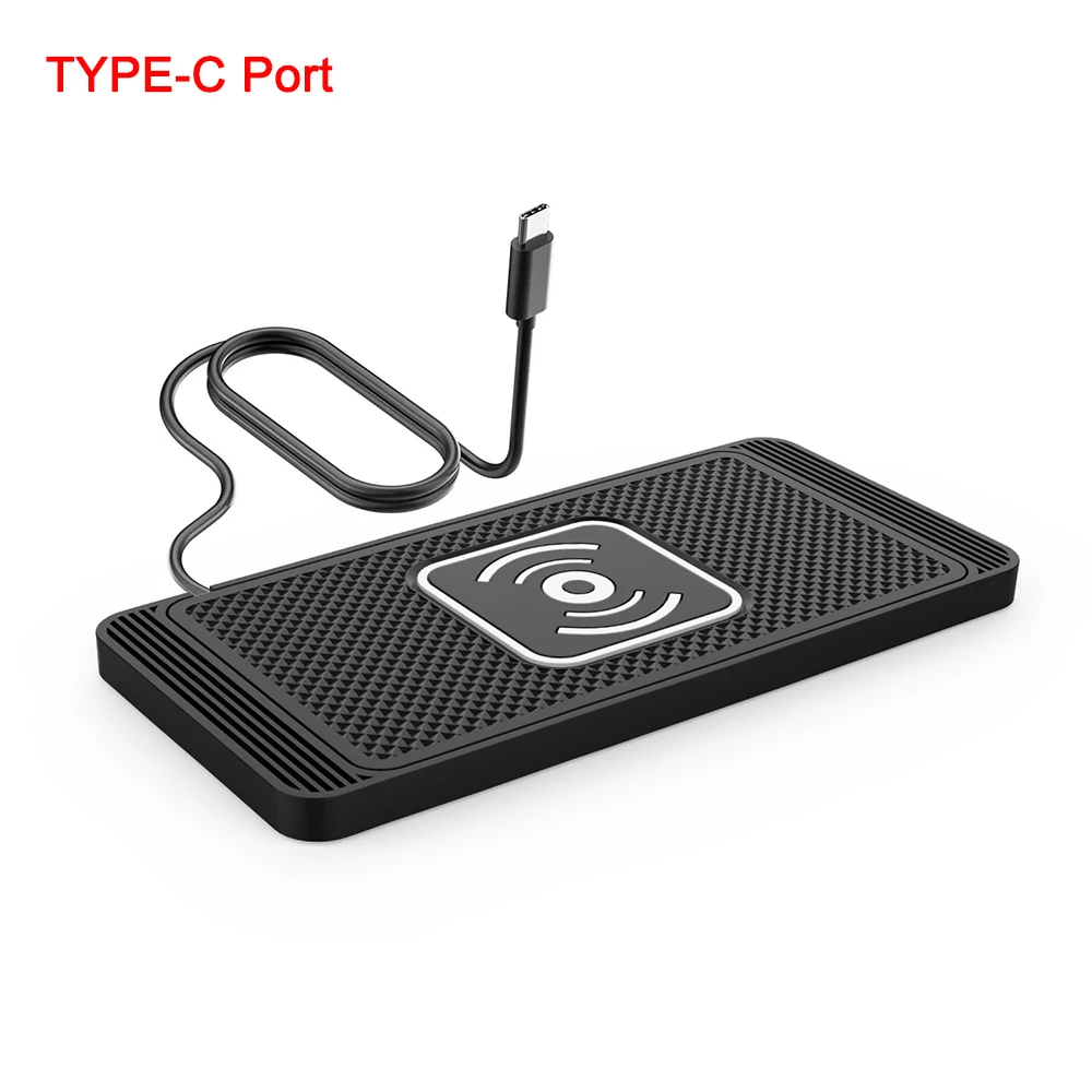 Magnetic wireless charging pad charging a smartphone on a desk for home and office use.